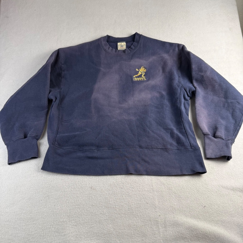 Lee Cross Grain Heisman Trophy Sweatshirt Men's XL Faded Navy Blue Vintage 90s